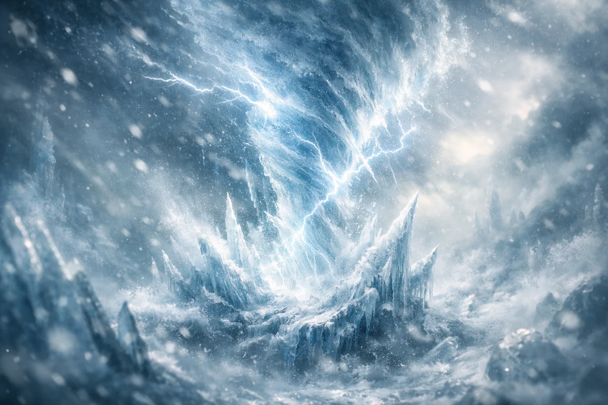 Dreaming about ice storm